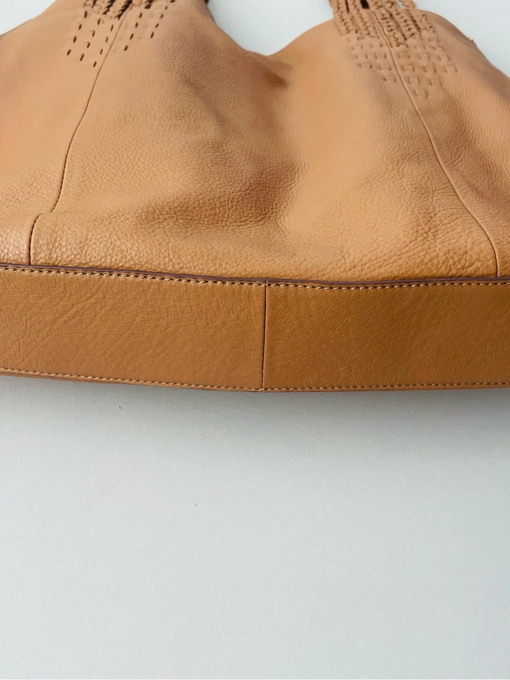 Lucky Brand Mina Leather Tote Bag with Braided Handles